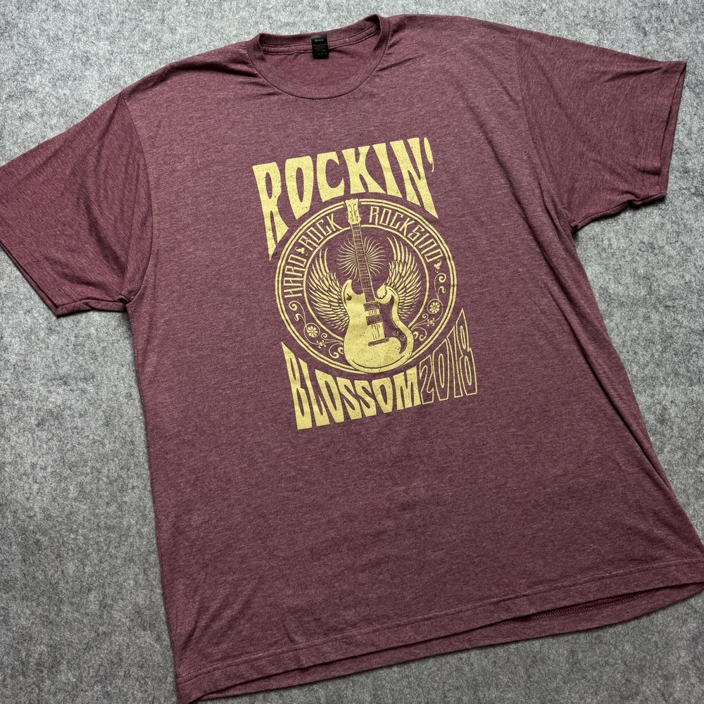 Rockin Blossom 2018 Shirt Mens XL Purple Hard Rock Rocksino Guitar Concert Tee